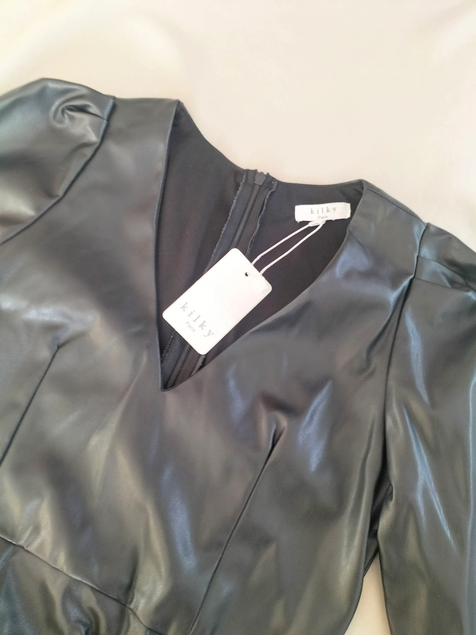 Black Faux Leather Dress S/M | Kilky | New – photo 5